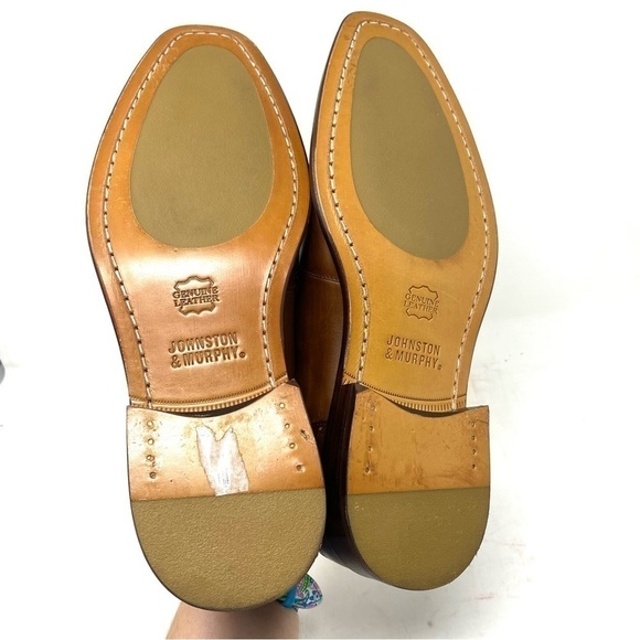 Johnston & Murphy Boydstun Plain Toe Medallion Tan Italian Calfskin main image 7